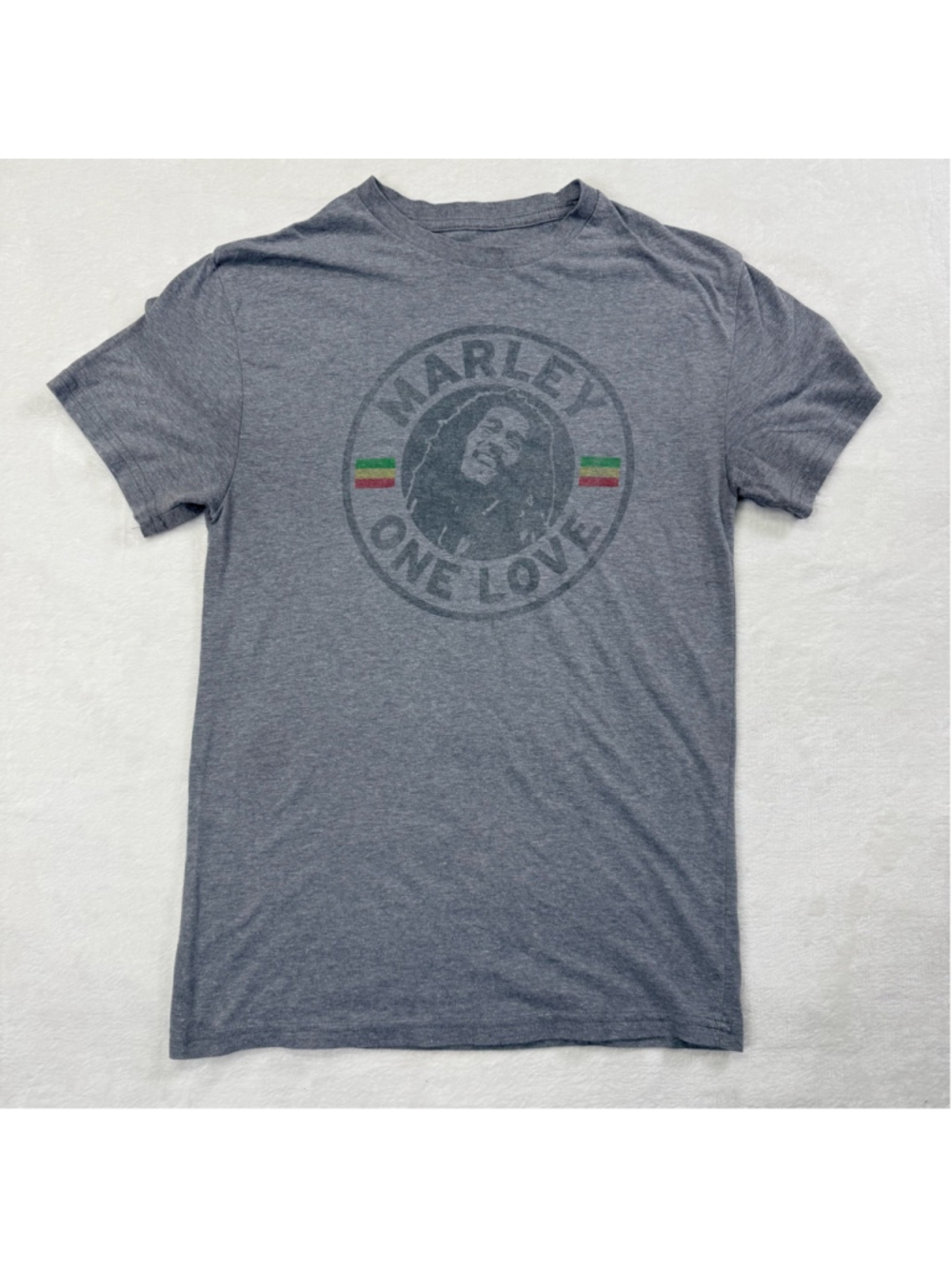 Women’s Zion Rootswear Gray Bob Marley One Love Short Sleeve Tee Small